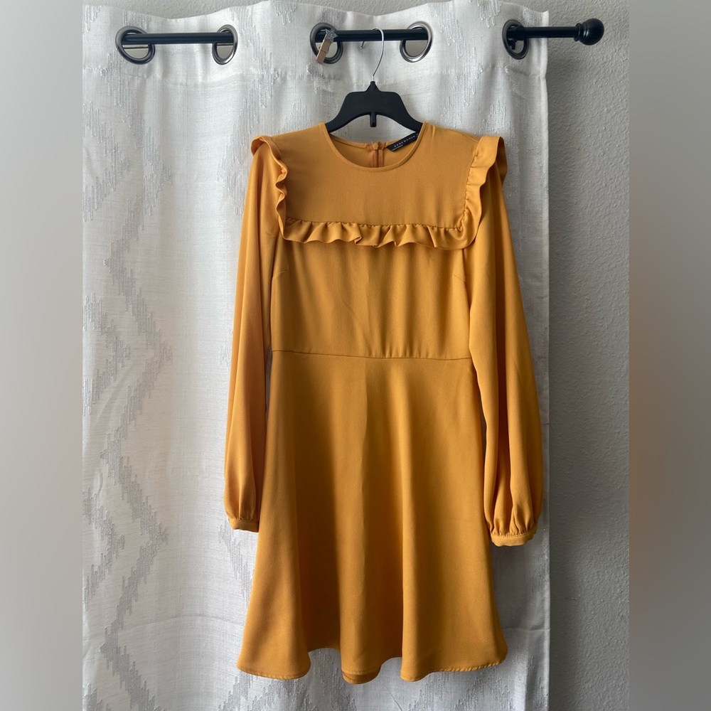 Zara mustard dress.